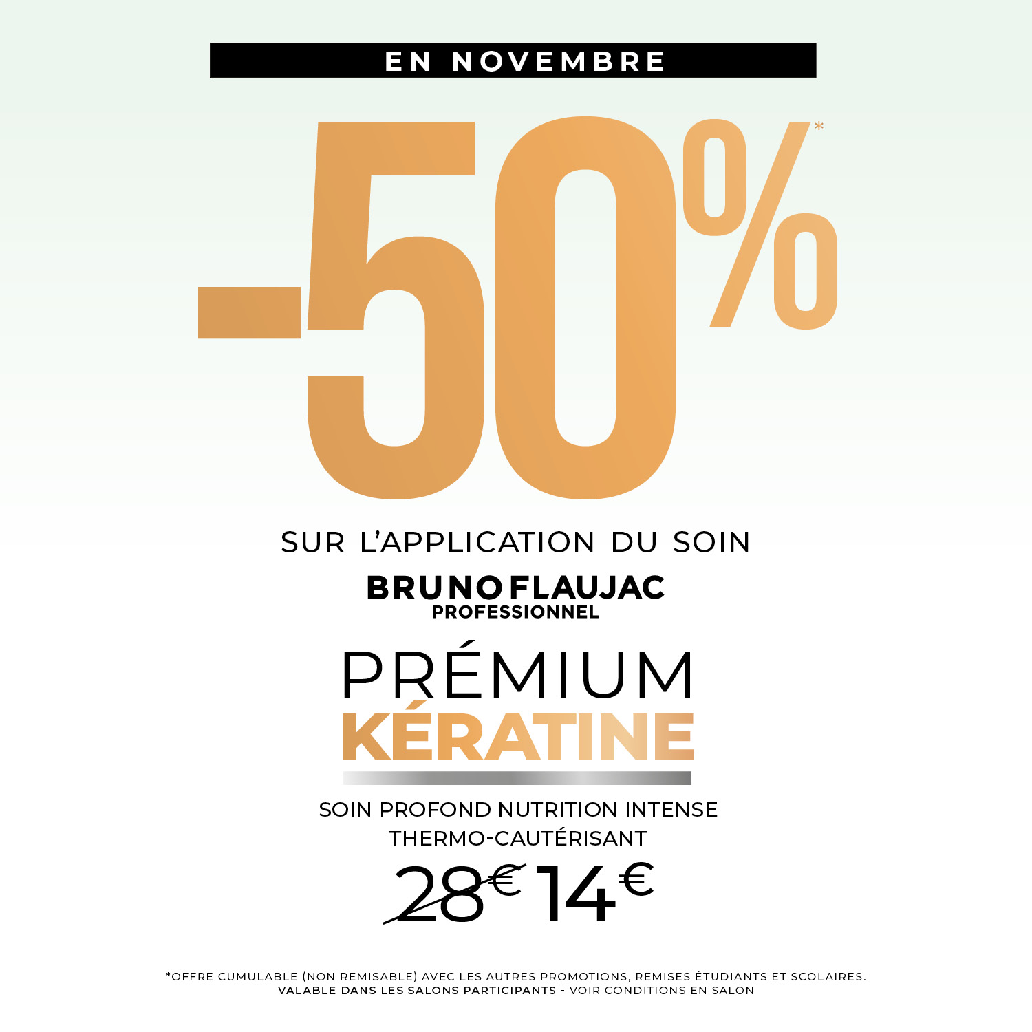 -50% sur le soin prémium kératine